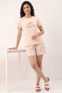 Zivame Beach Dreamer Buttersoft Knit Poly Short Set - Soft Pink — thumbnail 1